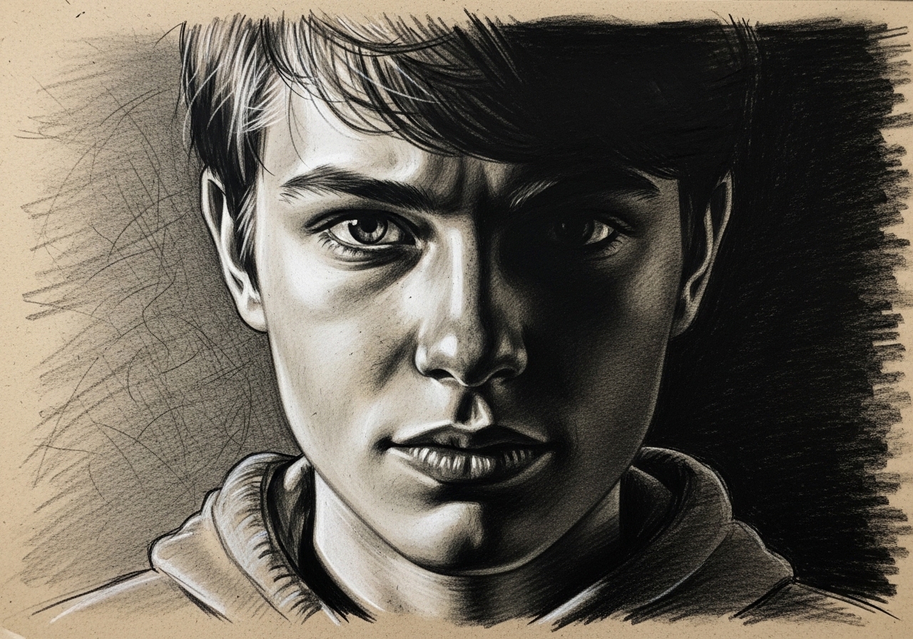 Realistic Charcoal Sketch