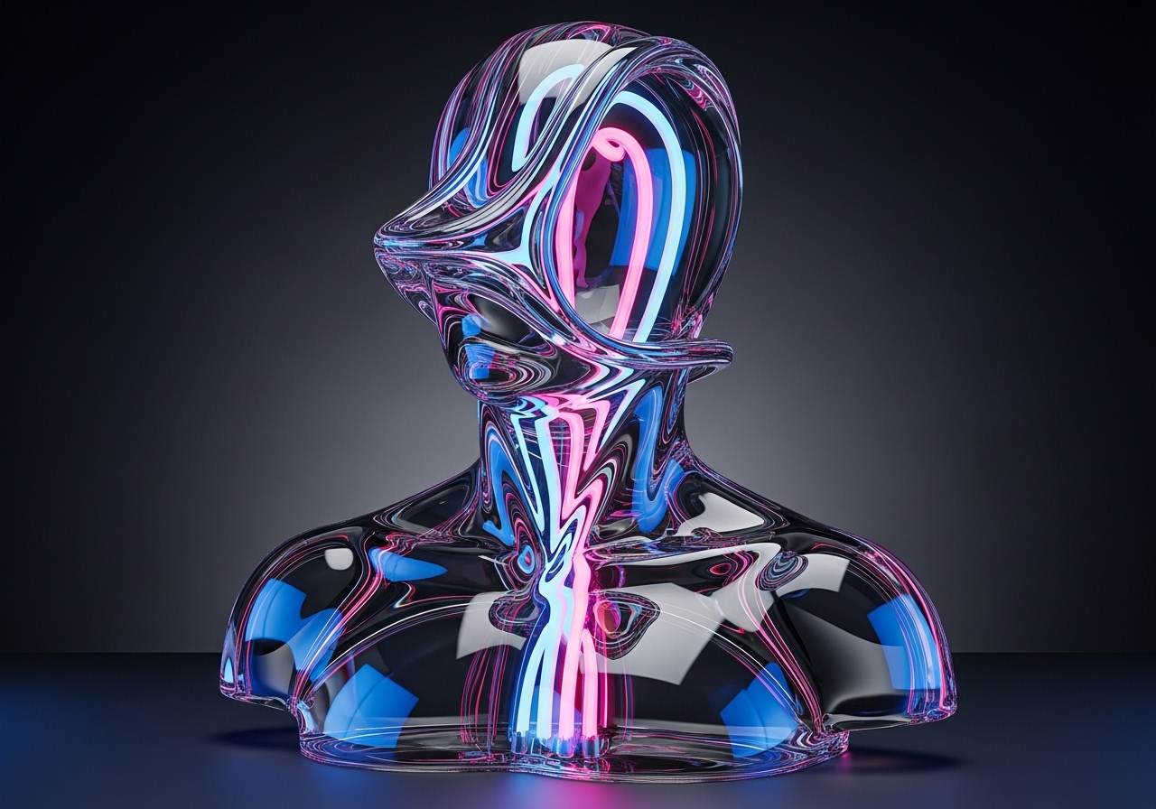 Neon Glass Sculpture
