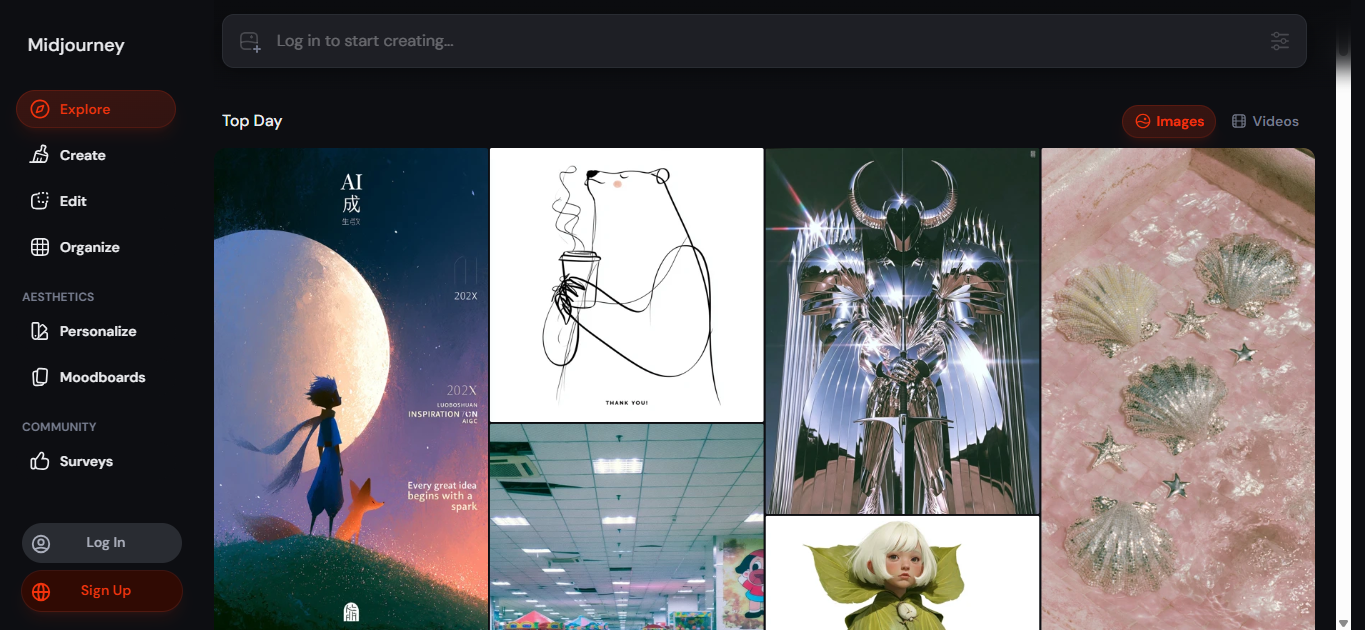 Midjourney AI image generator for artistic and cinematic image creation