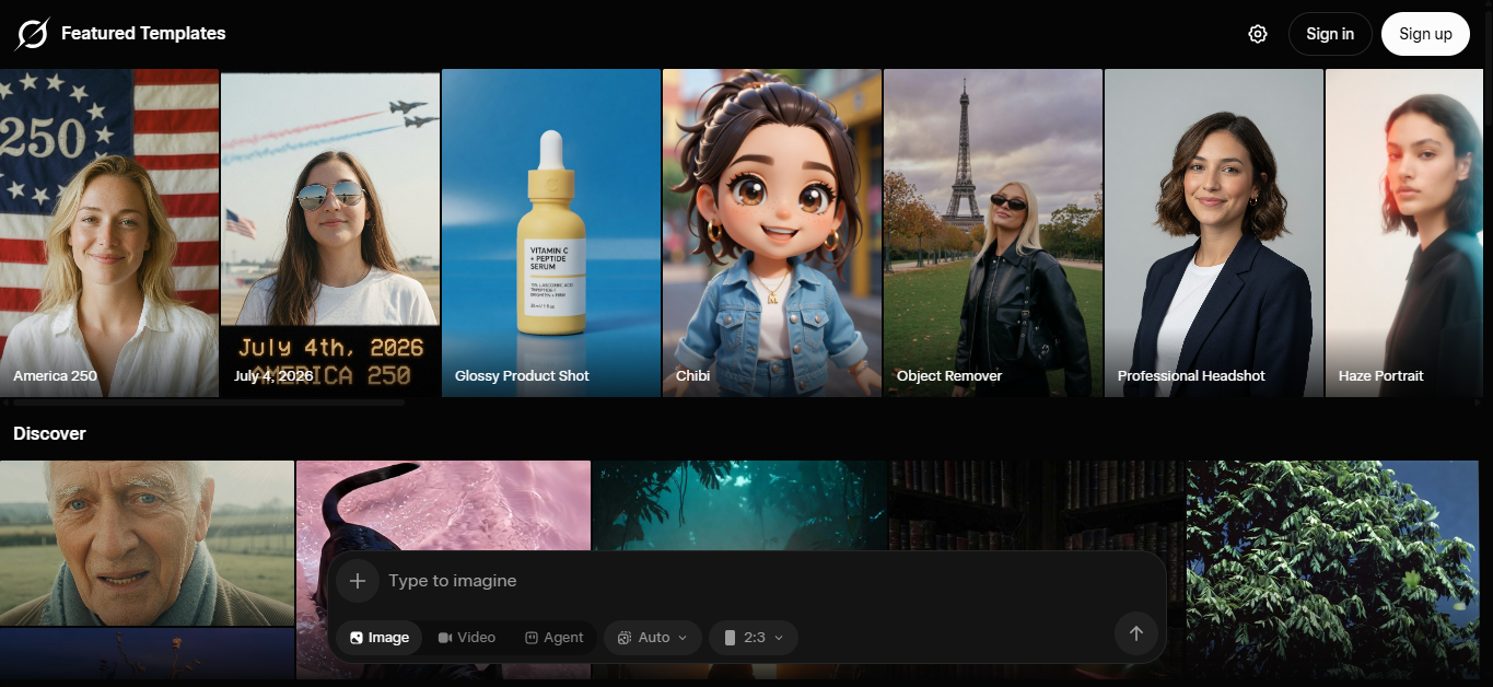 Grok Imagine AI image generator interface for creating quick visuals in 2026
