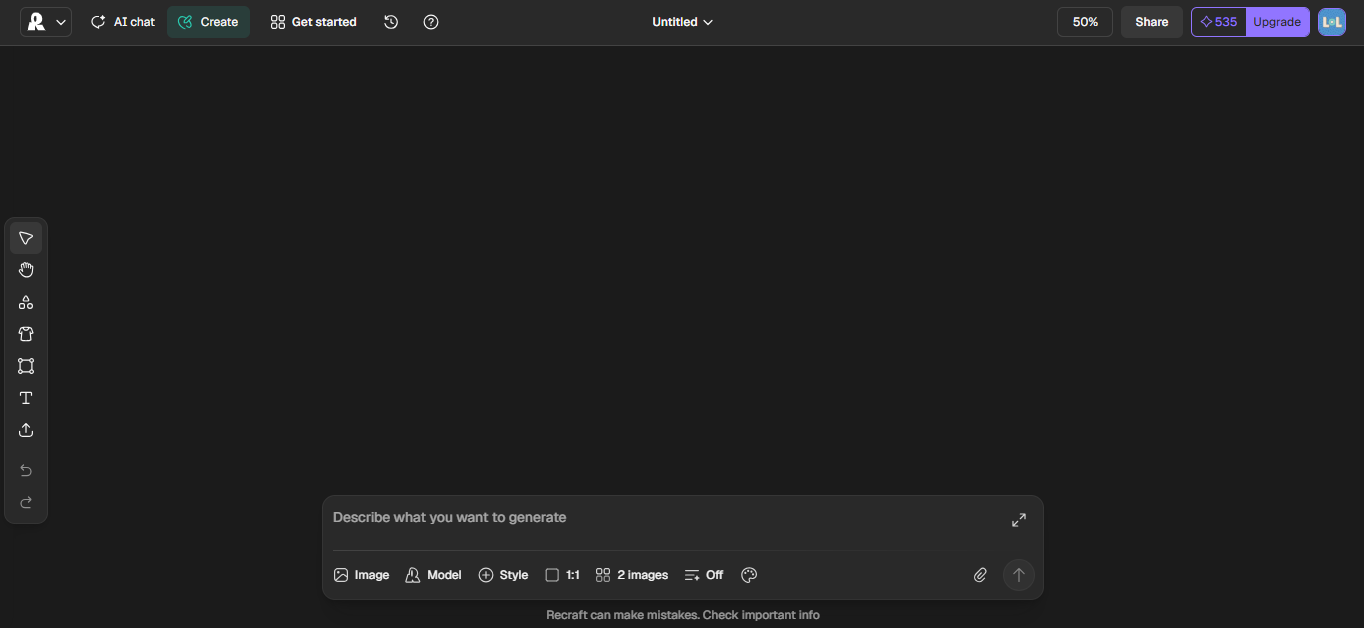 Recraft AI image and vector generator for editable brand visuals