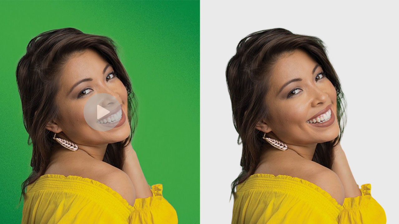 Greenscreen remover tool removing a green background from a video