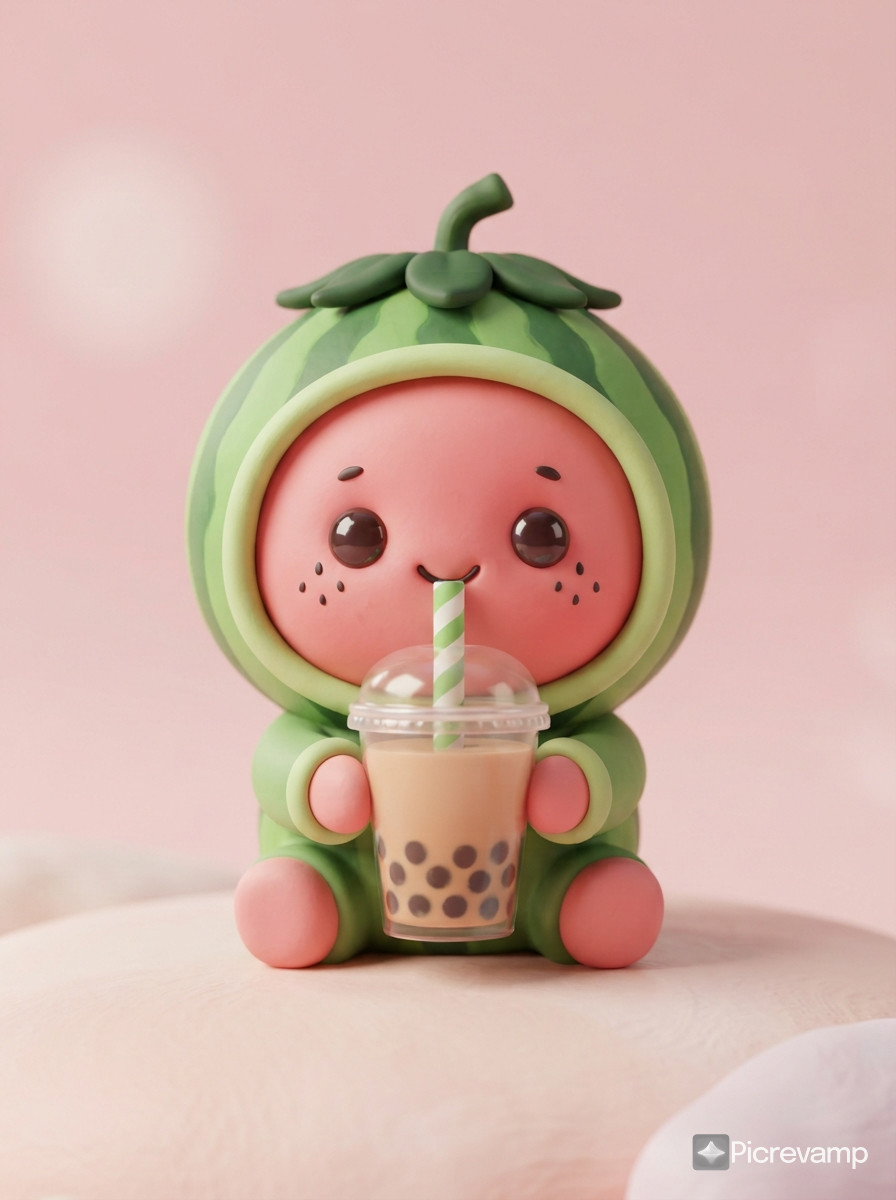 Create adorable minimalist mascot 3D character centered on a clean pastel background.