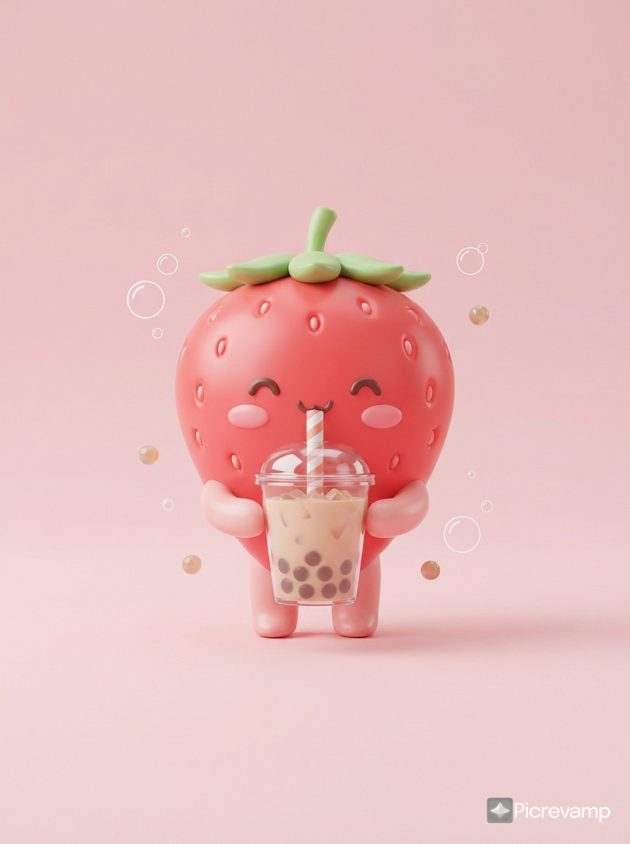 Create adorable minimalist mascot 3D character centered on a clean pastel background.