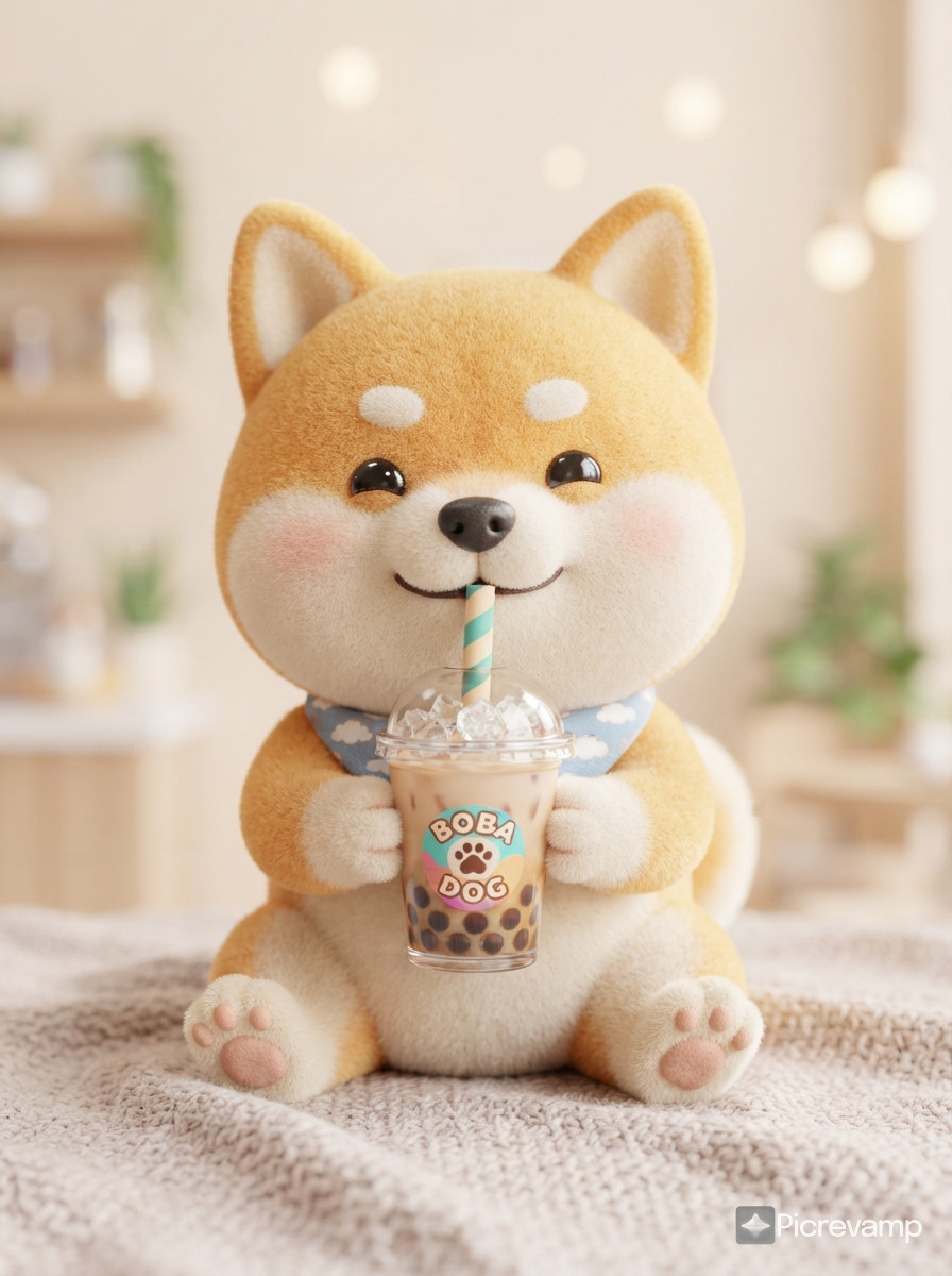 Create adorable minimalist mascot 3D character centered on a clean pastel background.