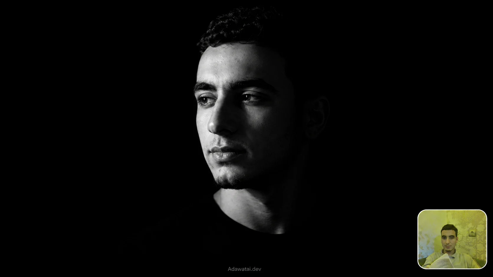 Man Chiaroscuro Monochrome Void